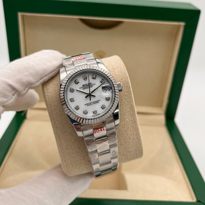 Rolex Lady Datejust White Dial Diamond  31MM - Oyster Bracelet (5A+)