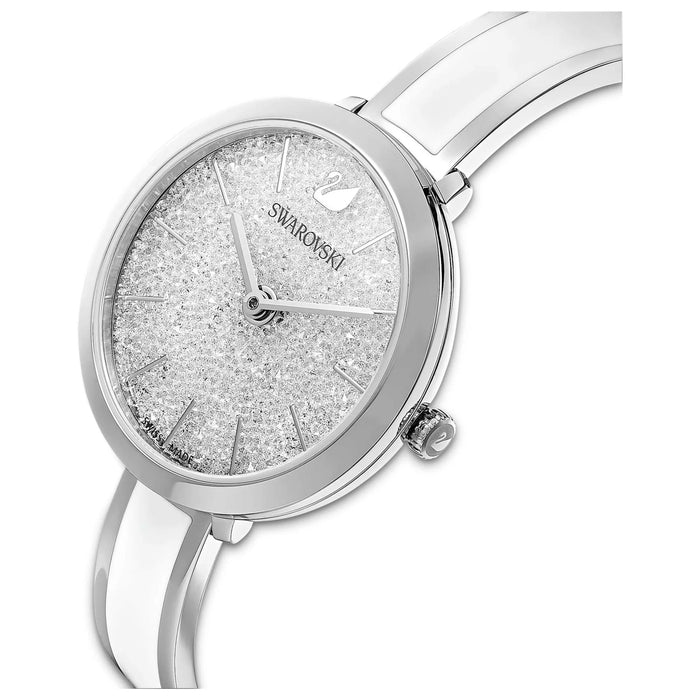 Swarovski White Silver Crystal Dial Swiss Made Watch 5580537- Authentic