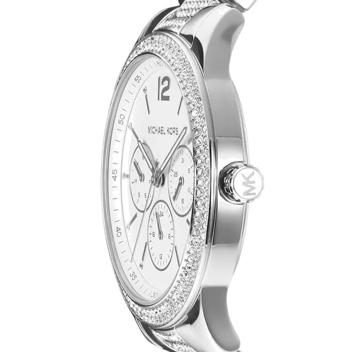 Michael Kors Tibby Pave Silver-Tone Women's Watch Mk7294 Authentic
