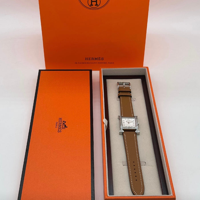H Stress Gold With Brown Strap Watch