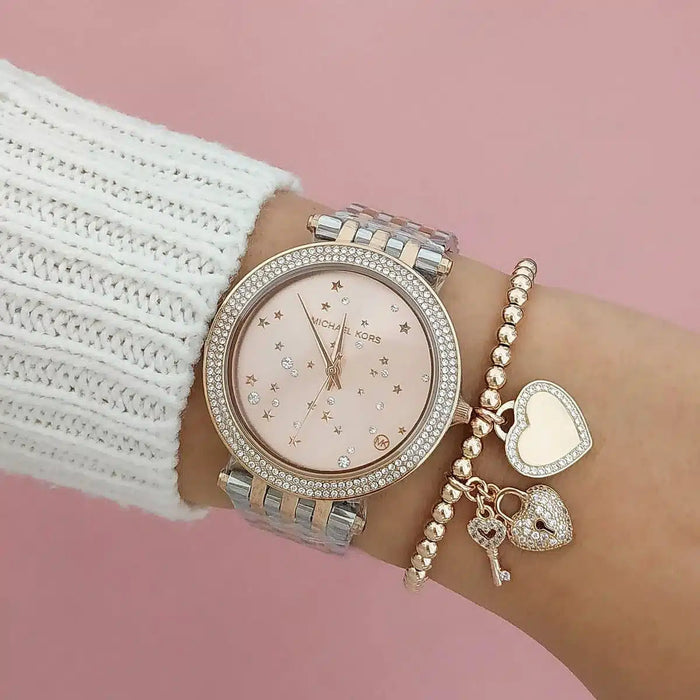 Michael Kors Watch For Women Darci MK3726 With Rose Gold Dial Authentic