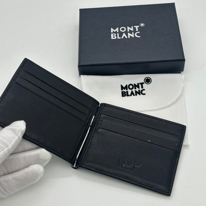 Montblanc Meisterstück black leather wallet with a money clip (Montblanc Collection)