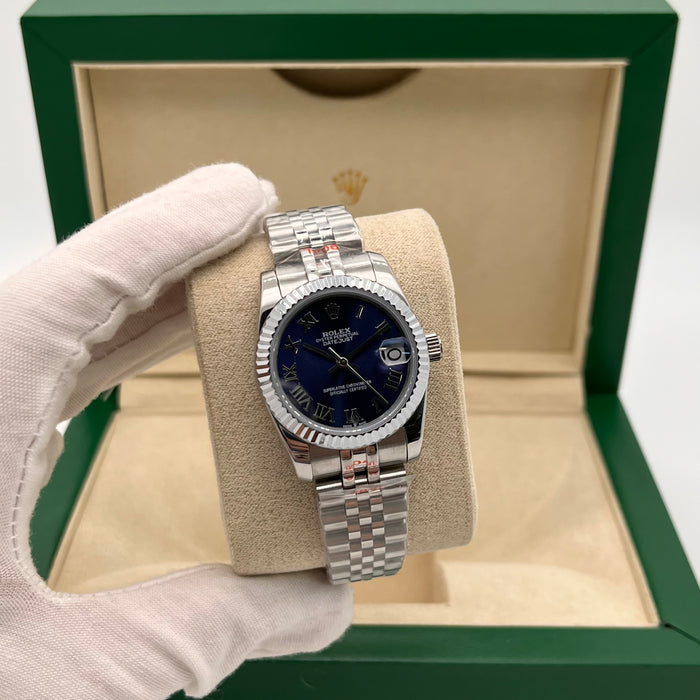 Rolex Datejust 31mm Oyestersteel Silver With Blue Dial (5A+)