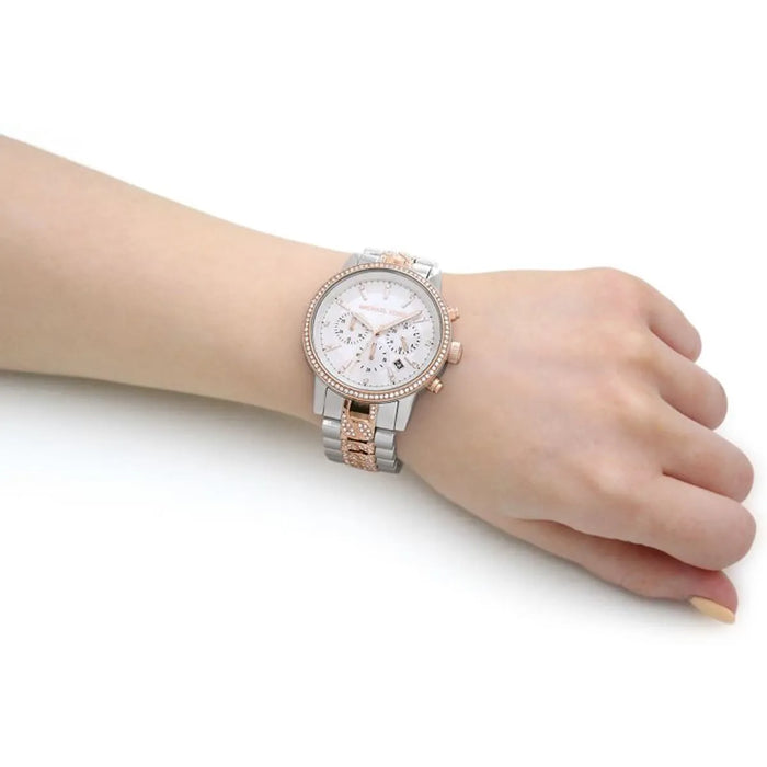 Michael Kors Ritz Chronograph Two-Tone Watch Mk6938 Authentic