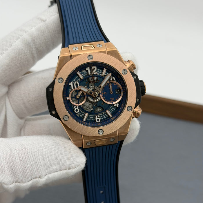 Hublot Big Bang Unico King Gold Blue - Swiss Super Clone