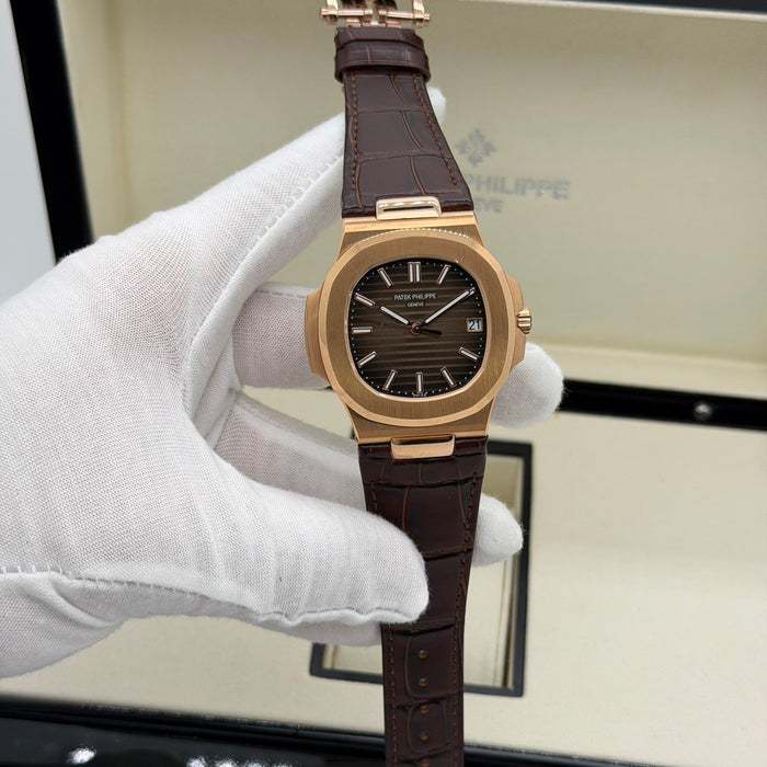 Patek Philippe Nautilus Date Sweep Seconds (Rose Gold / Brown Dial) 5711R-001 - Swiss Super Clone