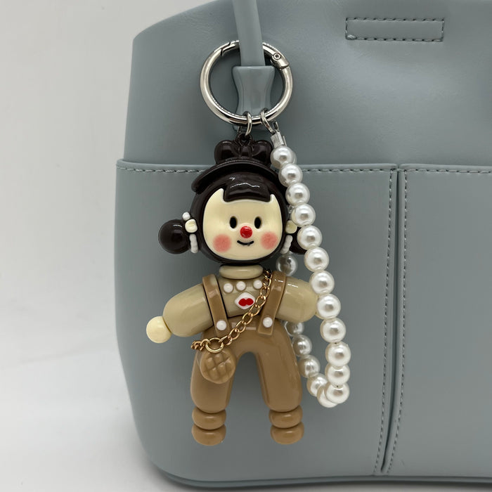 Genuine Leather Women Bag With Charm