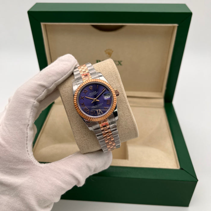 Rolex Datejust 31mm Two-Tone purple Roman dial (5A+)