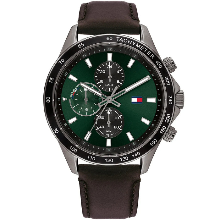 Tommy Hilfiger Watch TH.463.1.34.3348 For Men Miles 1792017 Dual Time
With Green dial