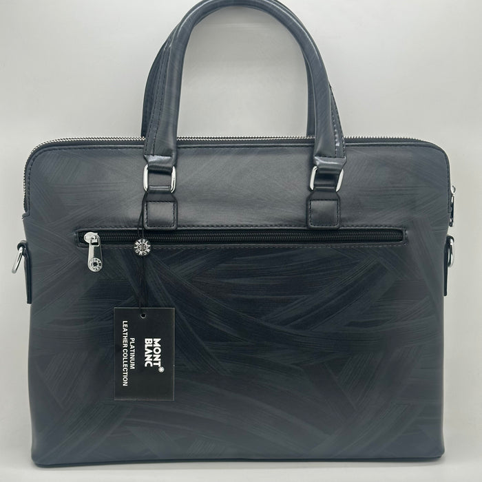 Montblanc Black Leather Laptop Bag