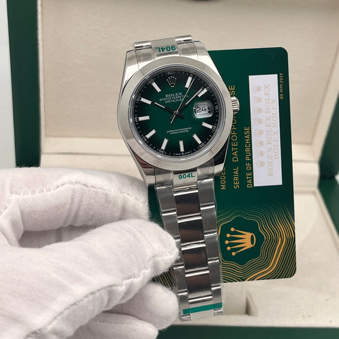 Rolex Datejust 41mm green ombré dial and a robust Oystersteel case - 2026