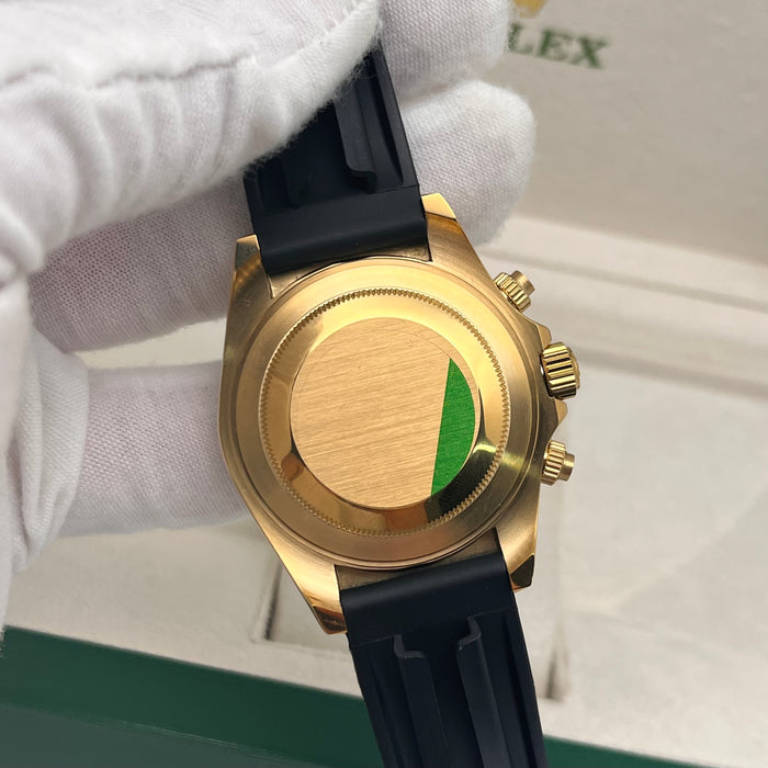 Rolex Daytona Leather  Watch Band Rubber Gold Dial 40mm (5A+)