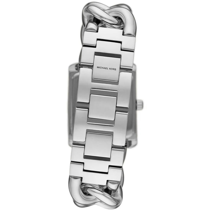 Michael Kors For Women Mini Emery Pavé Silver-Tone Curb Link Watch MK7438 Authentic