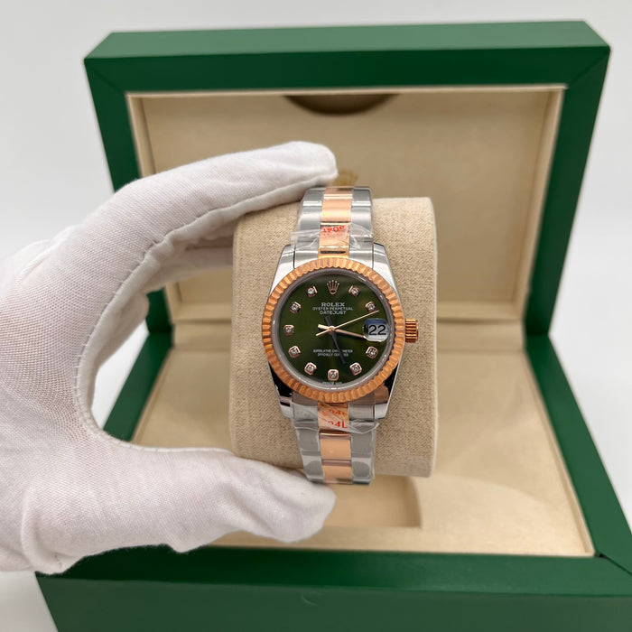 Rolex Datejust 31mm Steel Rose Gold Green Dial  (5A+)