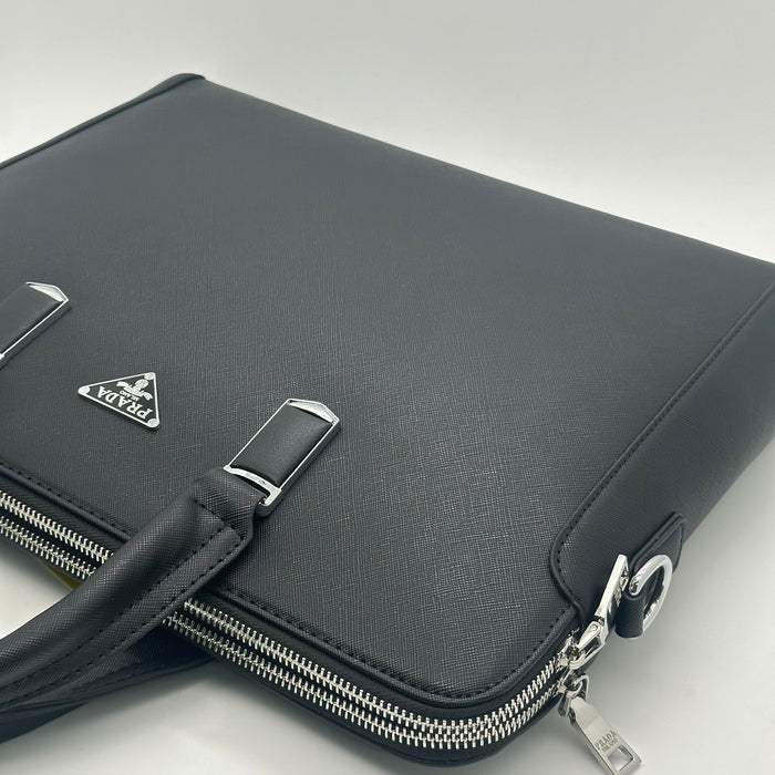 Prada Black Leather Laptop Bag