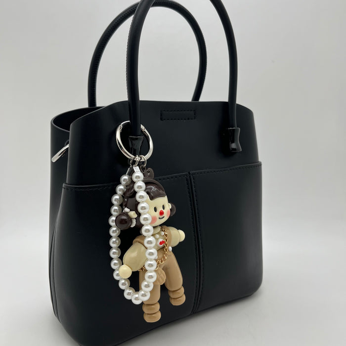 Genuine Leather Women Bag With Charm