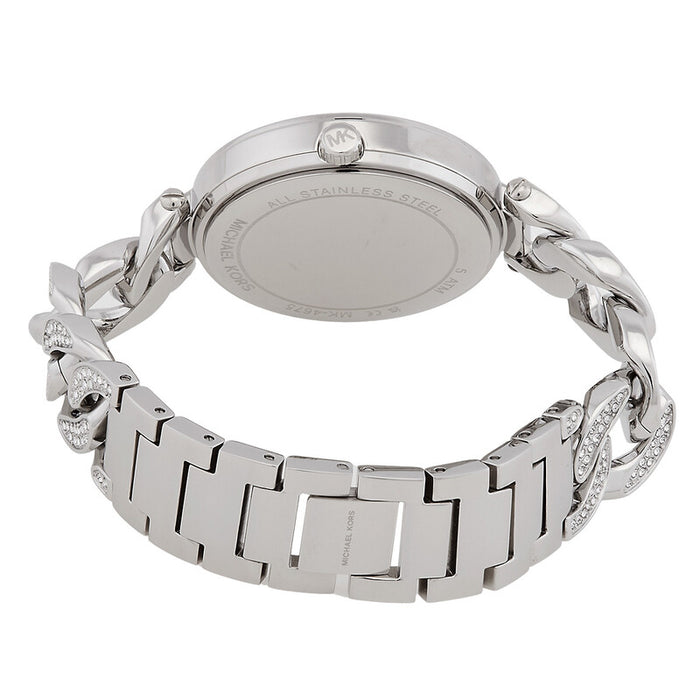 Michael Kors Catelyn Crystal Glitz Dial Chain Watch Mk4675 Authentic