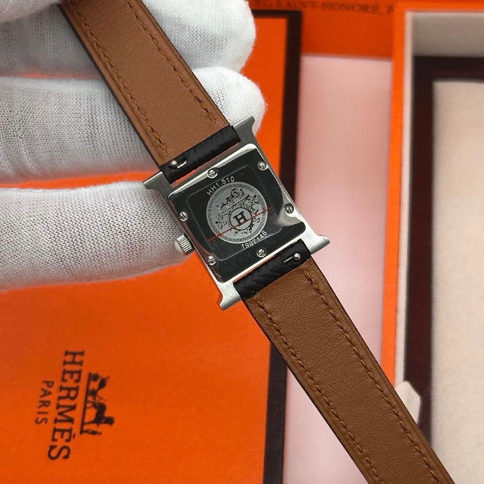 H Stress Silver With Black Strap Watch