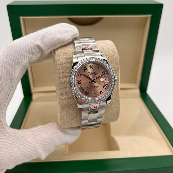 Rolex Datejust 31mm Roman Rose Diamond Dial