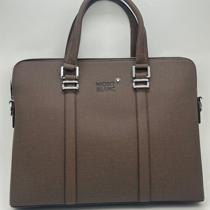Montblanc Business Brown Leather Laptop Bag