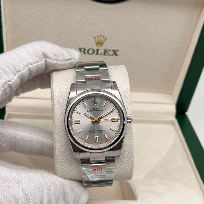 Rolex Oyster Perpetual Silver Dial  (5A+)
