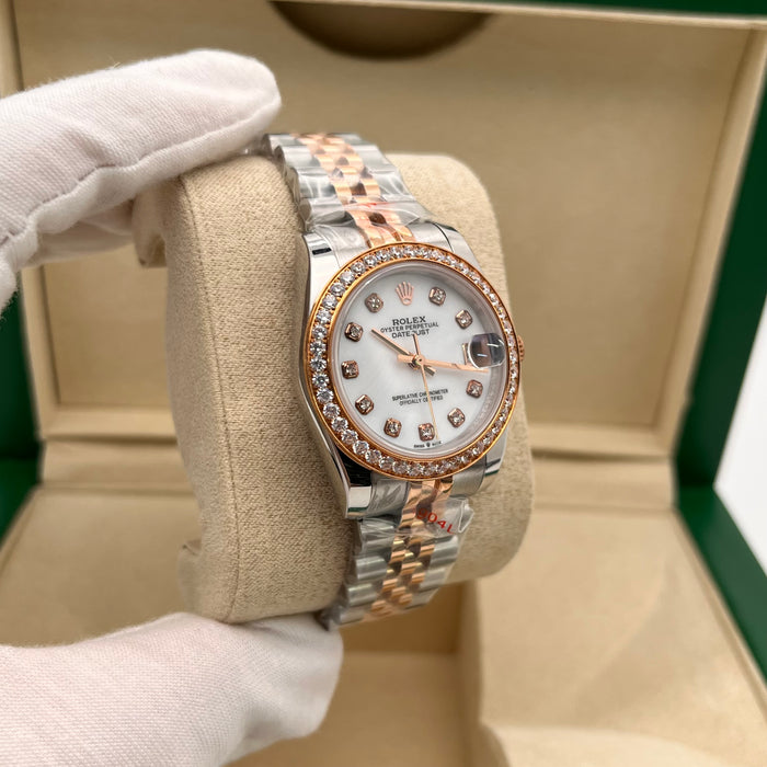 Rolex Lady Datejust White Dial Diamond Bezel 31MM - Jubilee Bracelet (5A+)