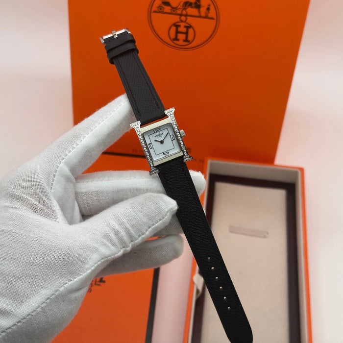 H Stress Silver With Black Strap Watch