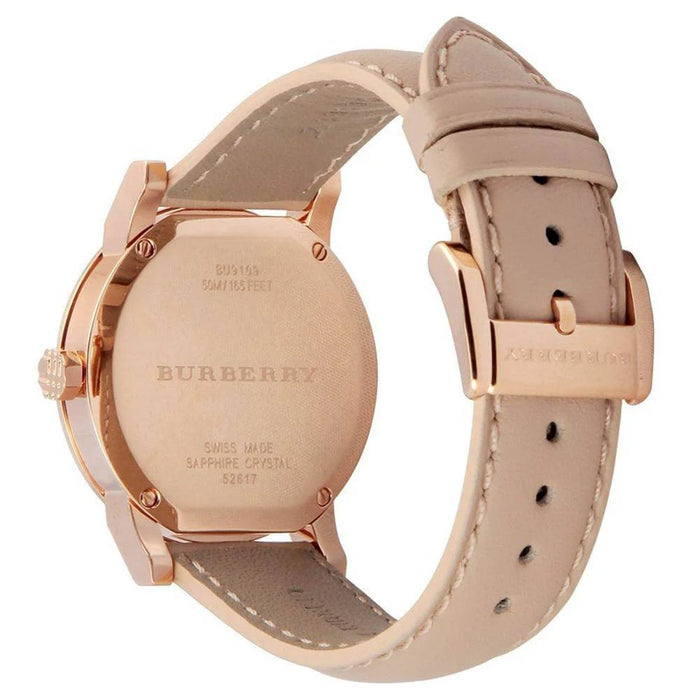 Burberry 'The City' Beige Leather Watch- BU9210- Authentic