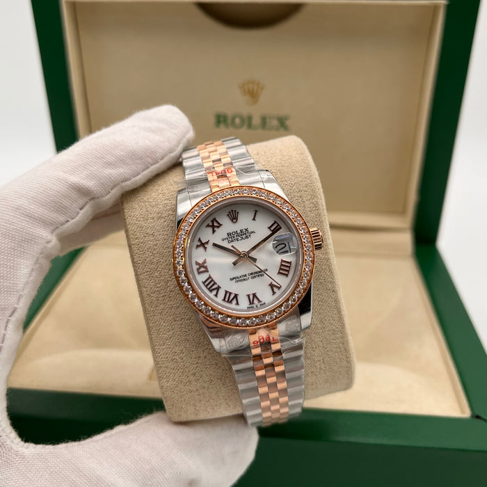 Rolex Datejust 31mm Two-Tone White Roman Diamond Dial (5A+)
