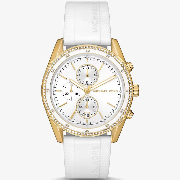 Michael Kors Hadyn Pavé Gold-Tone Watch Mk7484 Authentic