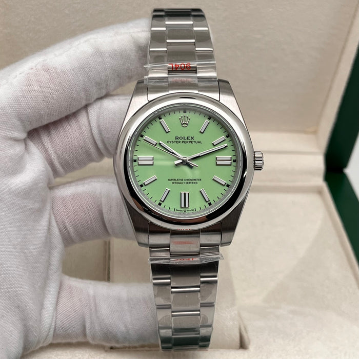 Rolex Oyster Perpetual pistachio Green Dial  (5A+)