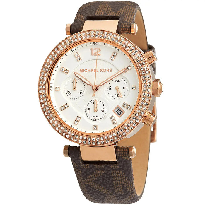 Michael Kors Watch For Women Parker MK6917 With White Dial Polyurethane Chloride Strap Authentic
