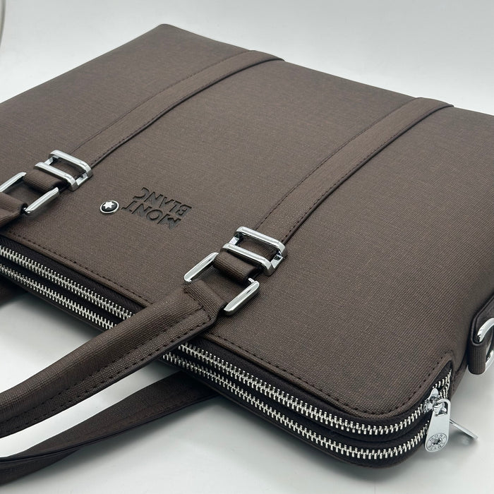Montblanc Business Brown Leather Laptop Bag