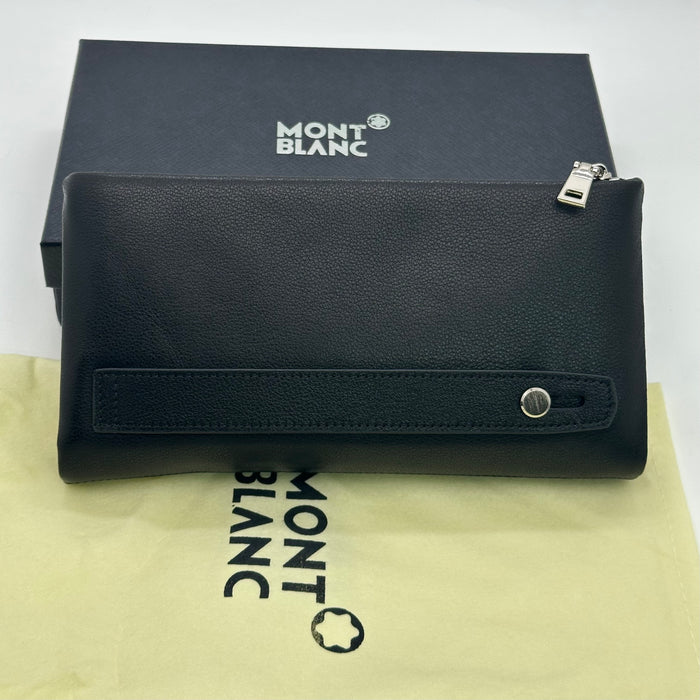 Montblanc Meisterstück Full-Grain Black Real Leather Long Wallet. (Montblanc  Collection)