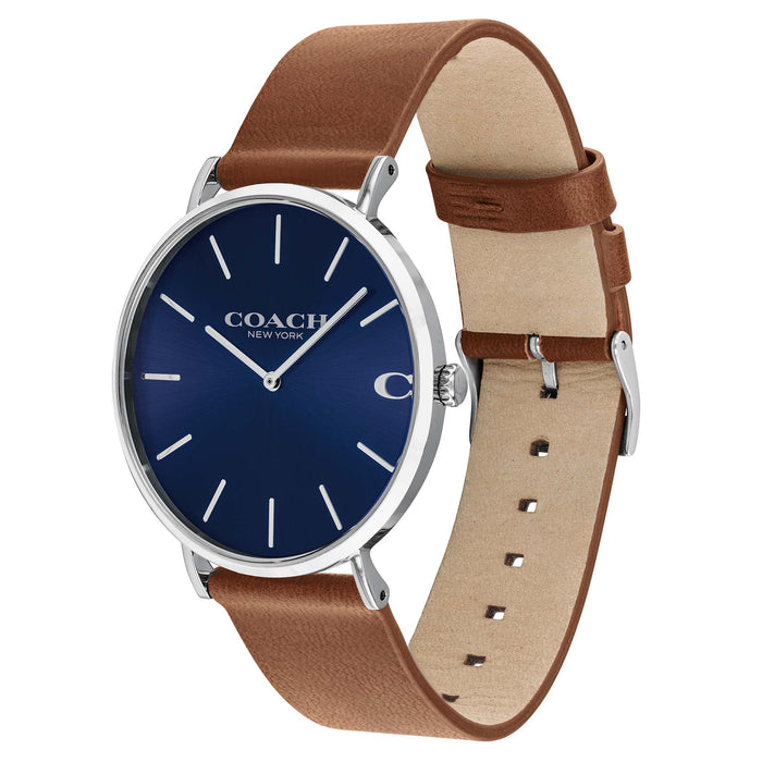 Coach Classic Slim Watch – Silver Dial with Brown Leather Strap 14602151 - Authentic