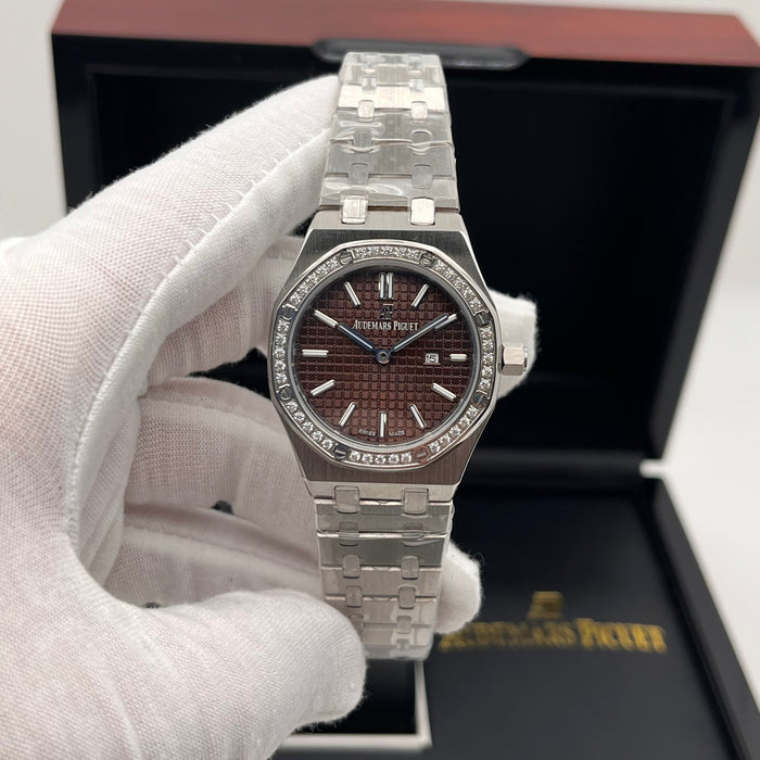Audemars Piguet Royal Oak Quartz 33mm Stainless Steel with Chocolate Brown Dial