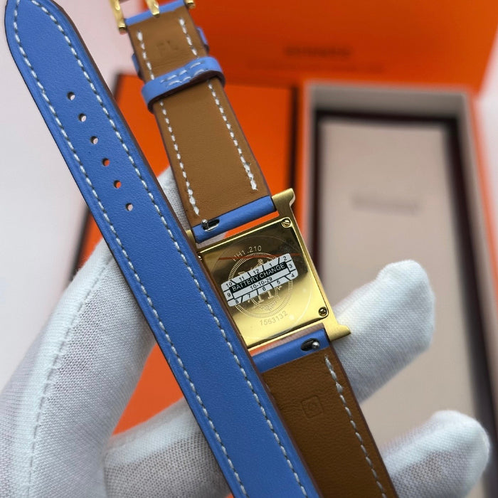 “H” Gold With Blue Strap Watch