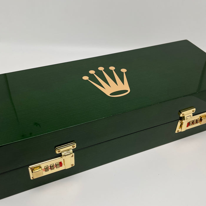 Rolex Luxury Green Wooden 5- Slot Watch