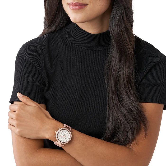 Michael Kors Watch For Women Parker MK6935 With White Dial Polyurethane Chloride Strap Authentic