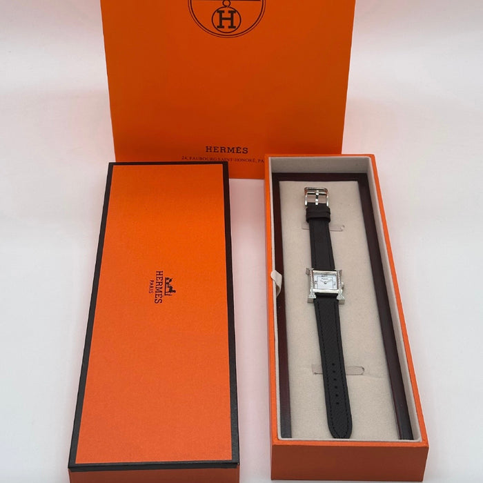 H Stress Silver With Black Strap Watch