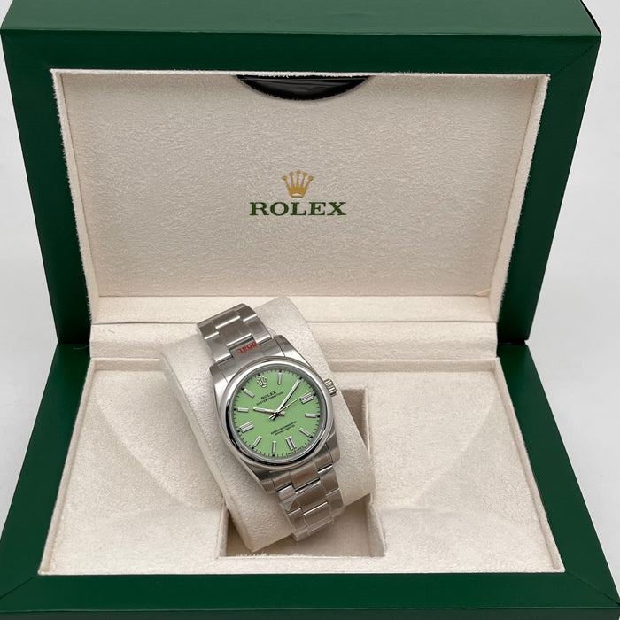 Rolex Oyster Perpetual pistachio Green Dial  (5A+)