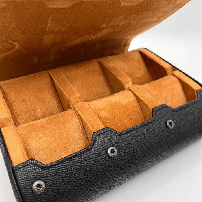 6-Slot Hexagonal Leather Watch Roll Box