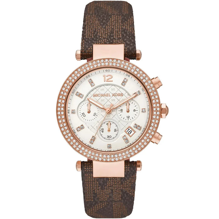 Michael Kors Watch For Women Parker MK6917 With White Dial Polyurethane Chloride Strap Authentic