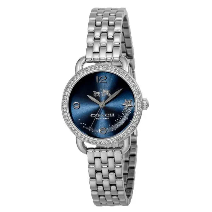 Coach Silver Women’s Watch with Blue Dial & Crystal Bezel 14502693 - Authentic