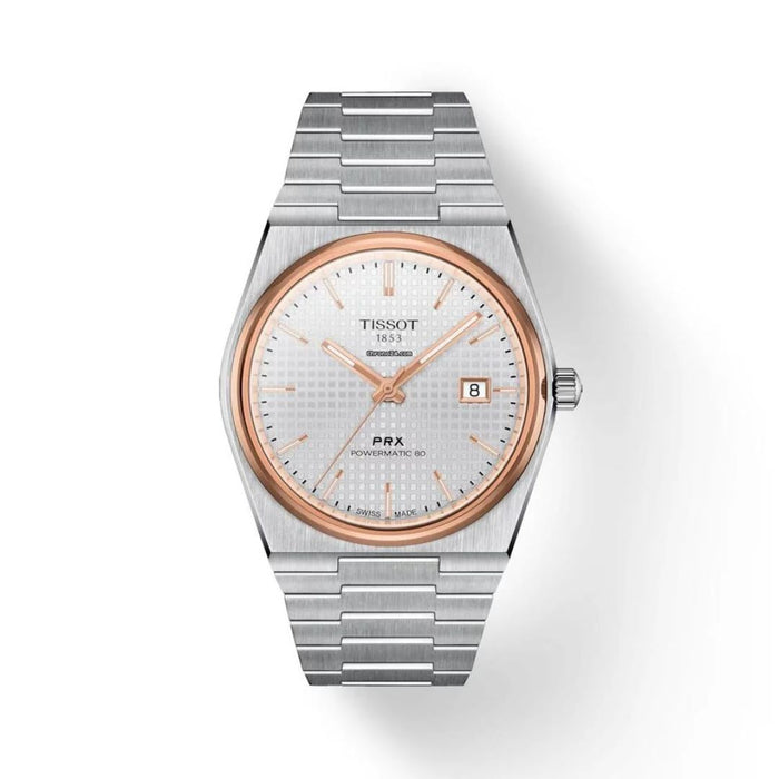 Tissot PRX Powermatic 80 – Silver Dial with Rose Gold Bezel t1374071103100 - Swiss Factory