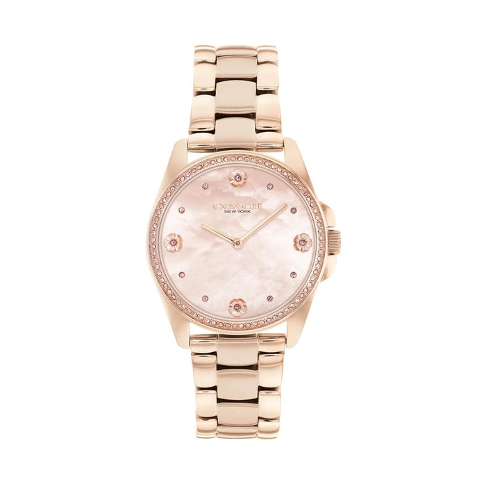 Coach Rose Gold Women’s Watch with Mother of Pearl Dial & Crystal Accents 14504110 - Authentic