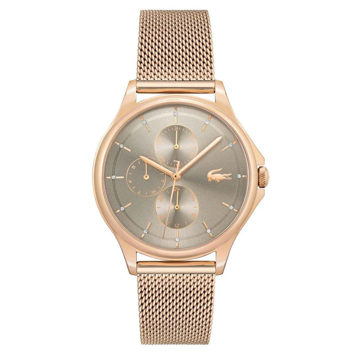 Lacoste Women’s Vienna Chronograph Rose Gold Mesh Watch - 2001238 - Authentic
