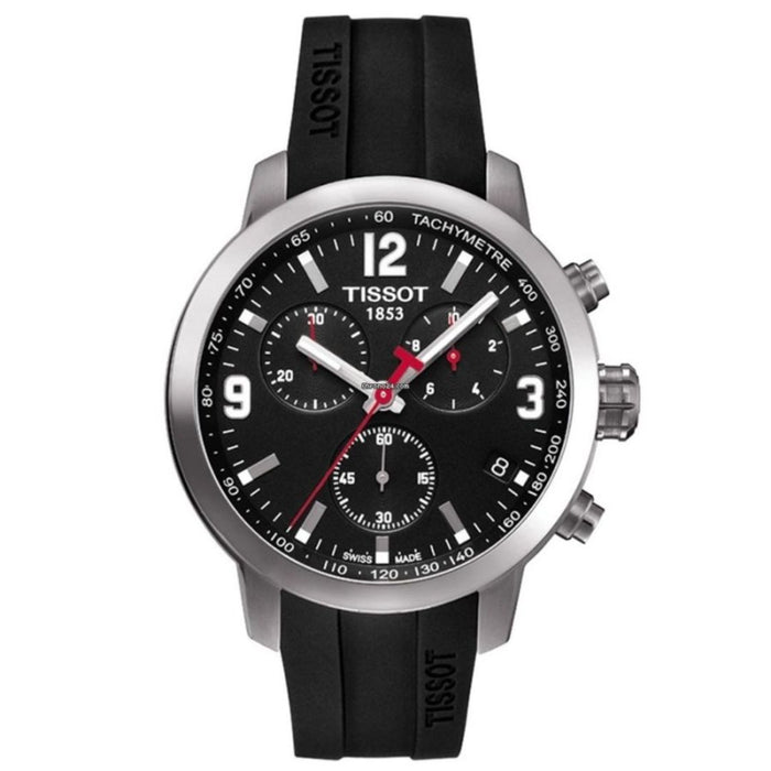 Tissot T-Sport PRC 200 Chronograph Black Dial (42MM) – Black Rubber Strap t114.417.17.057.00 (Swiss Factory)