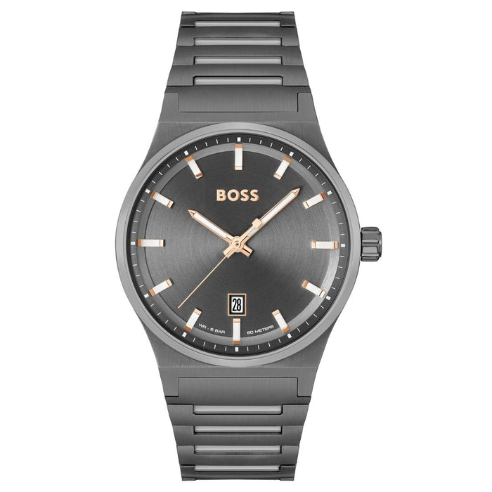 BOSS AeroLink Gunmetal Men’s Watch – 50M, Date Display 1514078 - Authentic