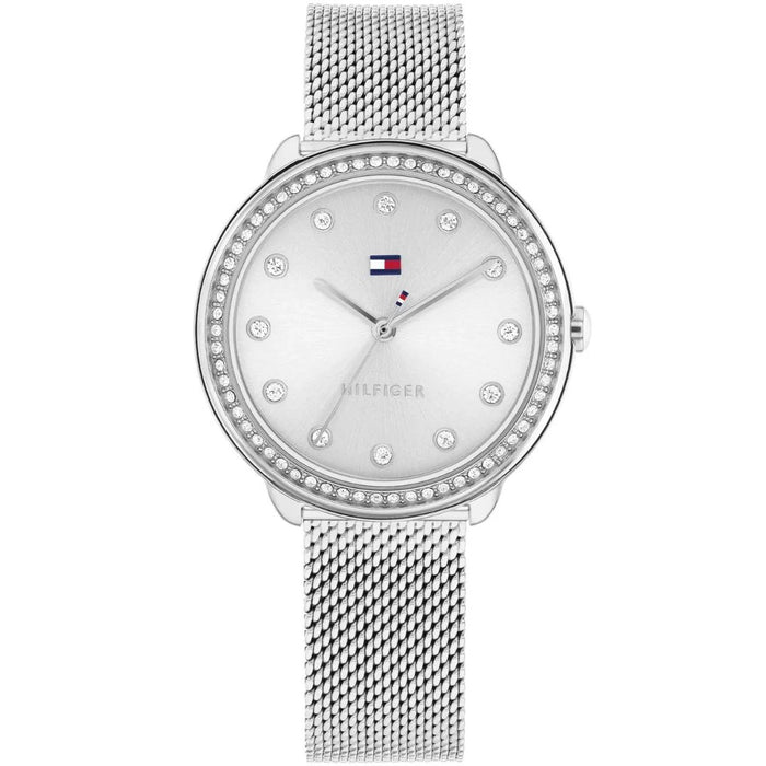 Tommy Hilfiger Women’s Silver Mesh Watch with Crystal Dial 1782698 - Authentic